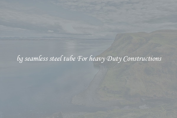 bg seamless steel tube For heavy Duty Constructions