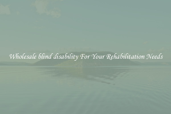 Wholesale blind disability For Your Rehabilitation Needs