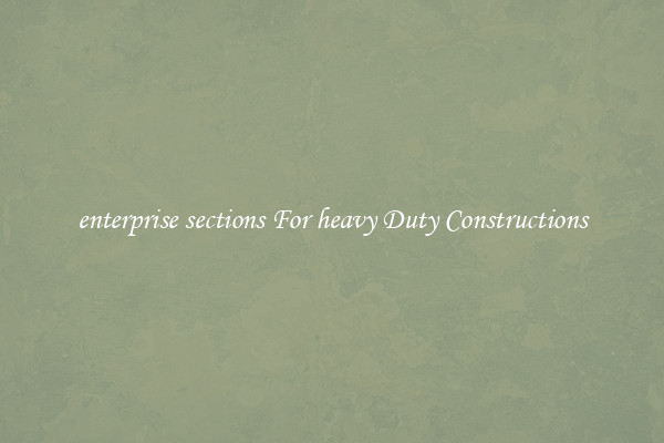 enterprise sections For heavy Duty Constructions