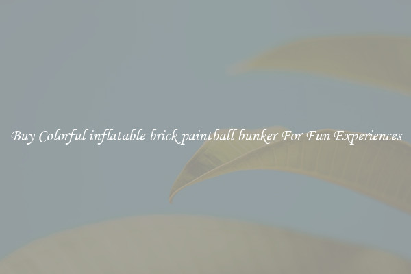 Buy Colorful inflatable brick paintball bunker For Fun Experiences