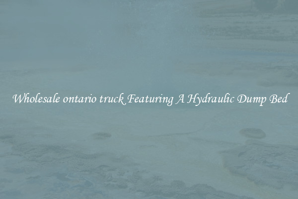 Wholesale ontario truck Featuring A Hydraulic Dump Bed