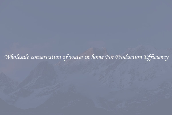 Wholesale conservation of water in home For Production Efficiency