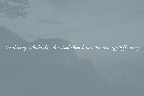 Insulating Wholesale color steel sheet house For Energy Efficiency