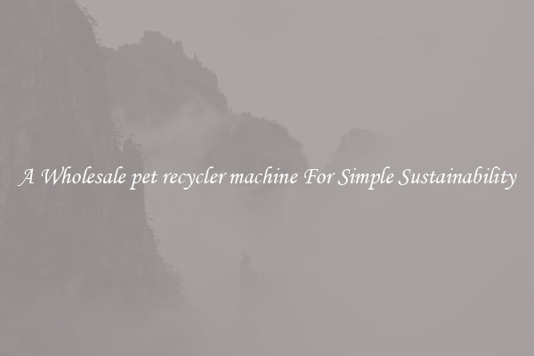  A Wholesale pet recycler machine For Simple Sustainability 