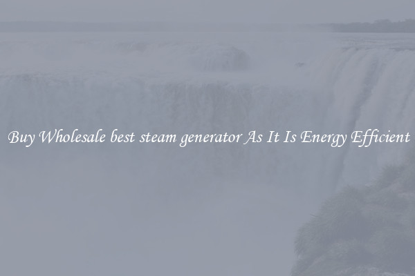 Buy Wholesale best steam generator As It Is Energy Efficient