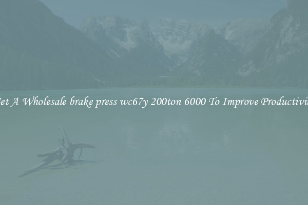 Get A Wholesale brake press wc67y 200ton 6000 To Improve Productivity