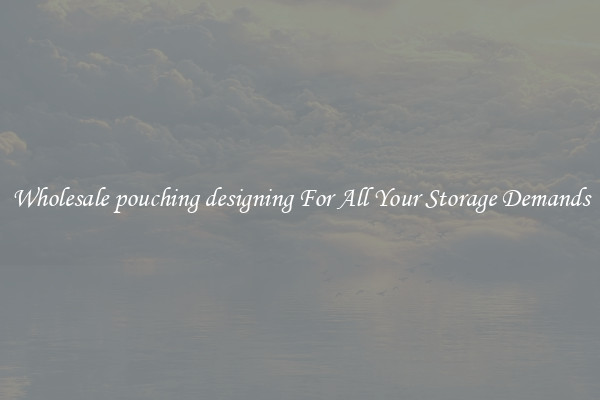 Wholesale pouching designing For All Your Storage Demands